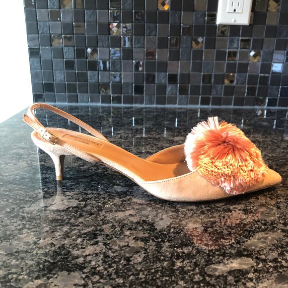 Aquazzura Powder Puff Slingbacks in Powder Pink - Picture 3 of 7